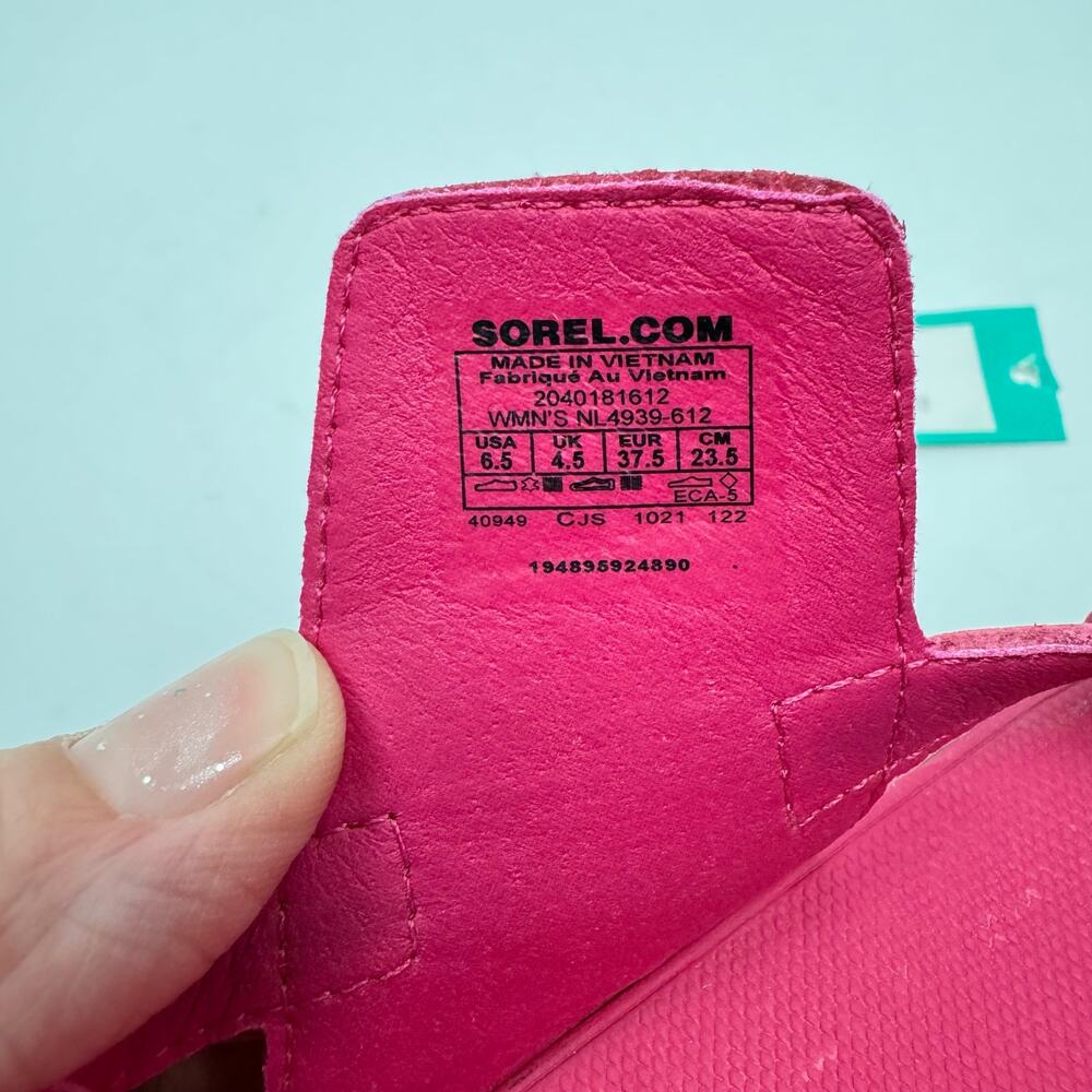 NEW Sorel Kinetic Impact Pink & Neon Yellow Outdoor Performance Sling Sandals - Picture 12 of 13